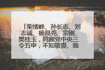 柴绪峰、孙长志、刘志诚、杨昆尧、宗刚、樊桂玉，罔顾党中央三令五申，不知敬畏、我行我素、肆意妄为！
