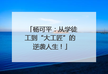 杨可平：从学徒工到“大工匠”的逆袭人生！