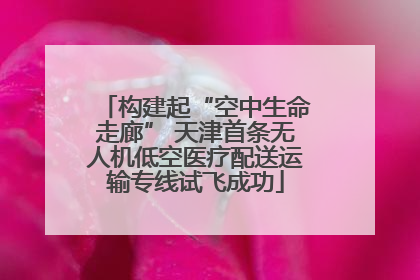构建起“空中生命走廊” 天津首条无人机低空医疗配送运输专线试飞成功