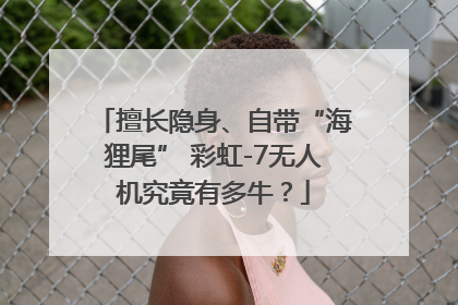 擅长隐身、自带“海狸尾” 彩虹-7无人机究竟有多牛？