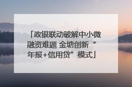 政银联动破解中小微融资难题 金塘创新“年报+信用贷”模式