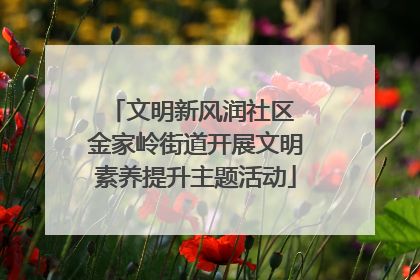 文明新风润社区 金家岭街道开展文明素养提升主题活动