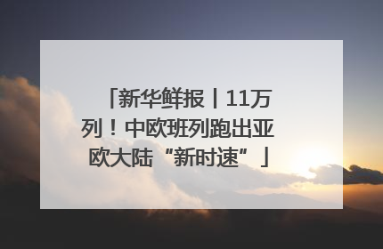 新华鲜报丨11万列！中欧班列跑出亚欧大陆“新时速”