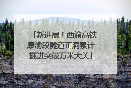 新进展！西渝高铁康渝段隧道正洞累计掘进突破万米大关
