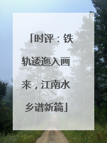 时评：铁轨逶迤入画来，江南水乡谱新篇
