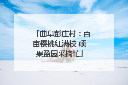 曲阜彭庄村：百亩樱桃红满枝 硕果盈园采摘忙