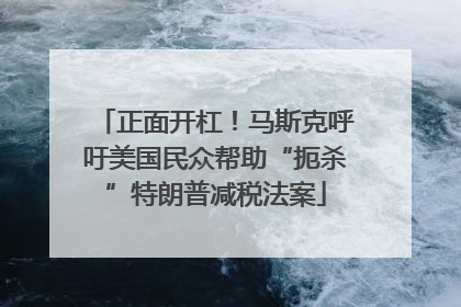 正面开杠！马斯克呼吁美国民众帮助“扼杀”特朗普减税法案