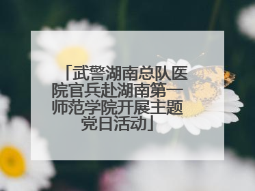 武警湖南总队医院官兵赴湖南第一师范学院开展主题党日活动