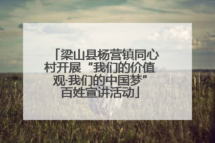 梁山县杨营镇同心村开展“我们的价值观·我们的中国梦”百姓宣讲活动