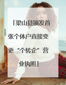 梁山县颁发首张个体户直接变更“个转企”营业执照