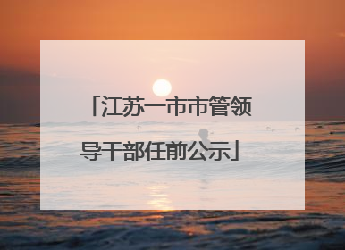 江苏一市市管领导干部任前公示