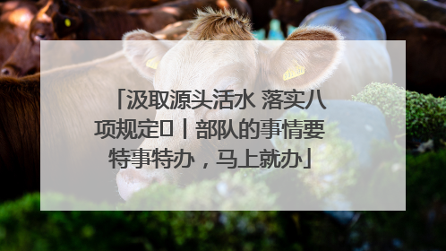 汲取源头活水 落实八项规定⑪丨部队的事情要特事特办，马上就办