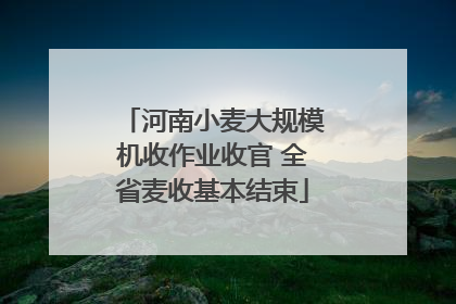 河南小麦大规模机收作业收官 全省麦收基本结束