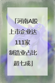 河南A股上市企业达111家 制造业占比超七成
