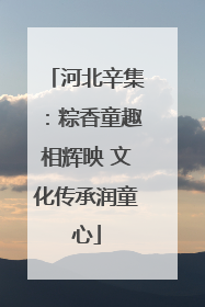 河北辛集：粽香童趣相辉映 文化传承润童心