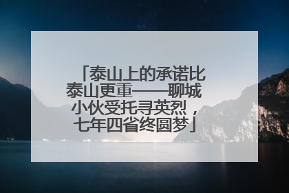 泰山上的承诺比泰山更重——聊城小伙受托寻英烈，七年四省终圆梦