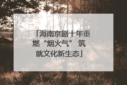 海南京剧十年重燃“烟火气” 筑就文化新生态