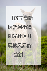 济宁高新区洸河街道阳光社区开展移风易俗宣讲