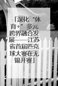 深化“体育+”多元跨界融合发展——江苏省首届匹克球大赛在无锡开赛