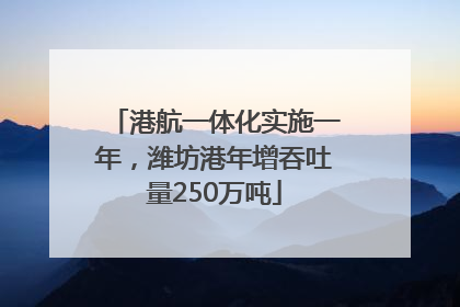 港航一体化实施一年，潍坊港年增吞吐量250万吨