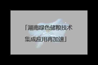 湖南绿色储粮技术集成应用再加速