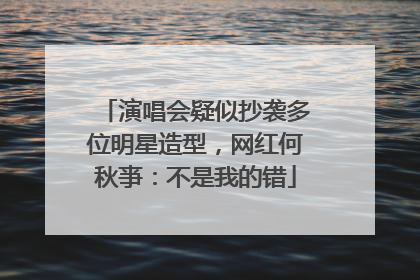 演唱会疑似抄袭多位明星造型，网红何秋亊：不是我的错