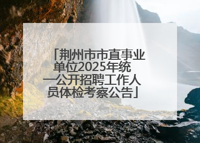 荆州市市直事业单位2025年统一公开招聘工作人员体检考察公告