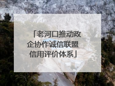 老河口推动政企协作诚信联盟信用评价体系