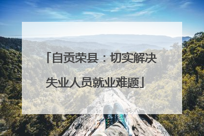 自贡荣县：切实解决失业人员就业难题