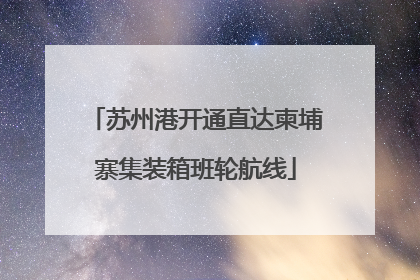 苏州港开通直达柬埔寨集装箱班轮航线