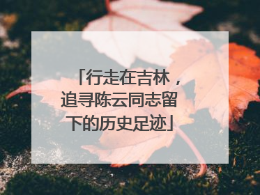 行走在吉林，追寻陈云同志留下的历史足迹