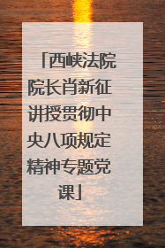 西峡法院院长肖新征讲授贯彻中央八项规定精神专题党课