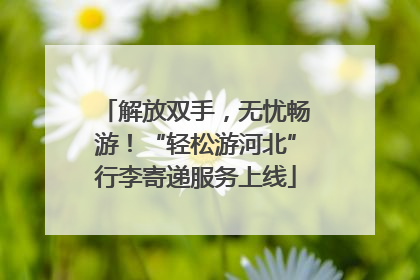 解放双手，无忧畅游！“轻松游河北”行李寄递服务上线