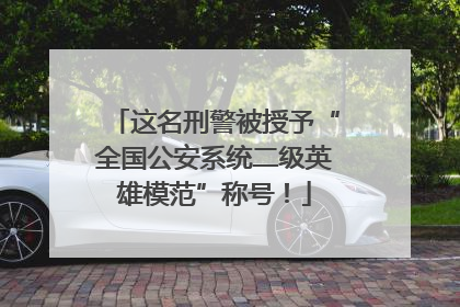 这名刑警被授予“全国公安系统二级英雄模范”称号！