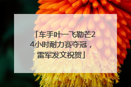 车手叶一飞勒芒24小时耐力赛夺冠，雷军发文祝贺