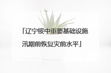 辽宁绥中重要基础设施汛期前恢复灾前水平