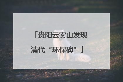 贵阳云雾山发现清代“环保碑”