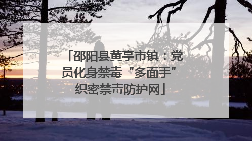 邵阳县黄亭市镇：党员化身禁毒“多面手” 织密禁毒防护网