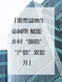 重塑湿地生命网络 赋能乡村“颜值”“产值”双提升