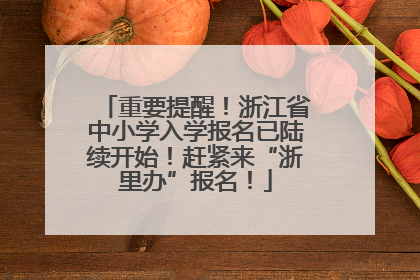 重要提醒！浙江省中小学入学报名已陆续开始！赶紧来“浙里办”报名！