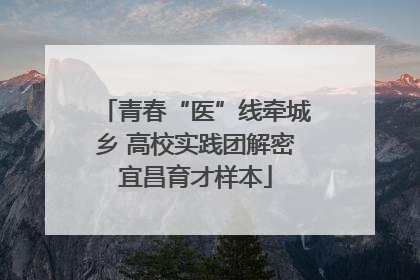 青春“医”线牵城乡 高校实践团解密宜昌育才样本
