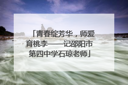 青春绽芳华，师爱育桃李——记邵阳市第四中学石琼老师