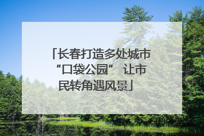 长春打造多处城市“口袋公园” 让市民转角遇风景
