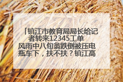 镇江市教育局局长给记者转来12345工单 风雨中八旬翁跌倒被压电瓶车下，扶不扶？镇江高职学子选择令人钦佩