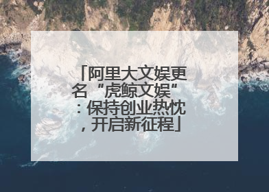 阿里大文娱更名“虎鲸文娱”：保持创业热忱，开启新征程