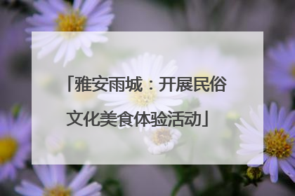 雅安雨城：开展民俗文化美食体验活动