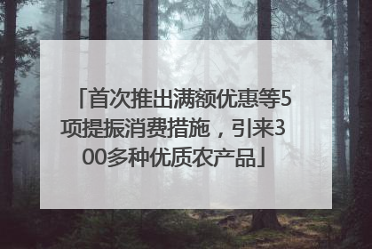 首次推出满额优惠等5项提振消费措施，引来300多种优质农产品