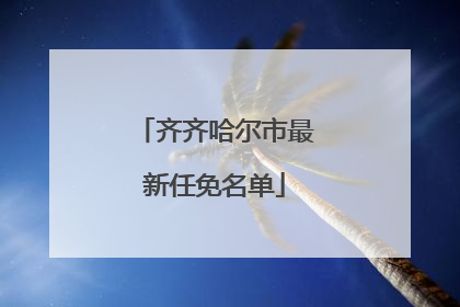齐齐哈尔市最新任免名单