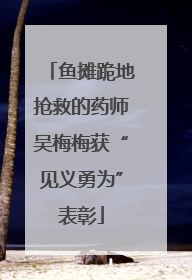 鱼摊跪地抢救的药师吴梅梅获“见义勇为”表彰