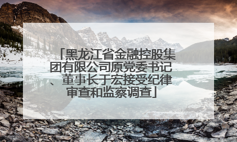黑龙江省金融控股集团有限公司原党委书记、董事长于宏接受纪律审查和监察调查